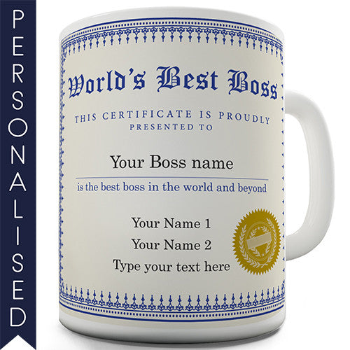 World's Best Boss Personalised Mug - Twisted Envy Funny, Novelty and Fashionable tees