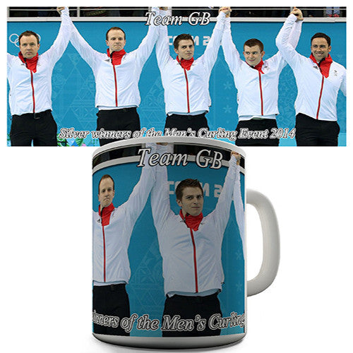 Team GB Silver Men's Curling Novelty Mug