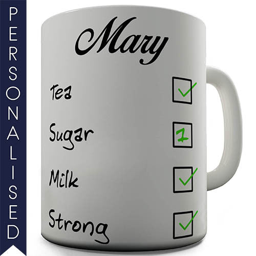 Tea Order Personalised Mug - Twisted Envy Funny, Novelty and Fashionable tees
