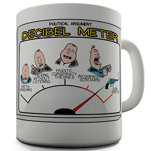 Political Argument Decibel Meter Novelty Mug