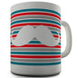 Hipster Striped Moustache Novelty Mug