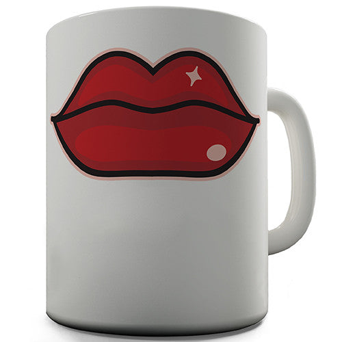 Red Lips Pout Novelty Mug
