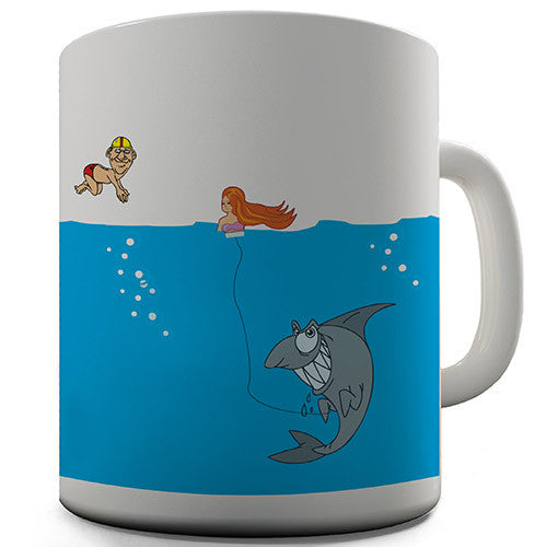 Shark Fishing For Humans Funny Mug