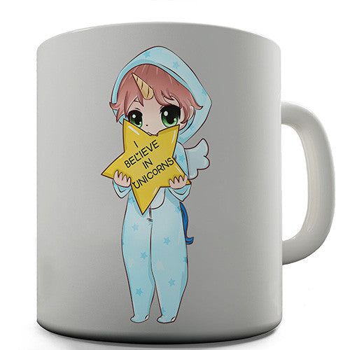 Blue I Believe In Unicorns Novelty Mug