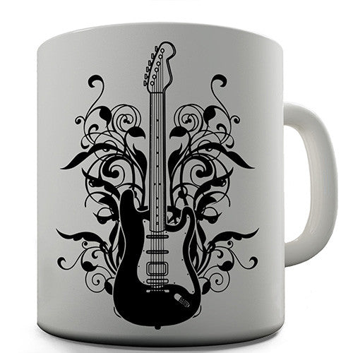 Floral Guitar Novelty Mug