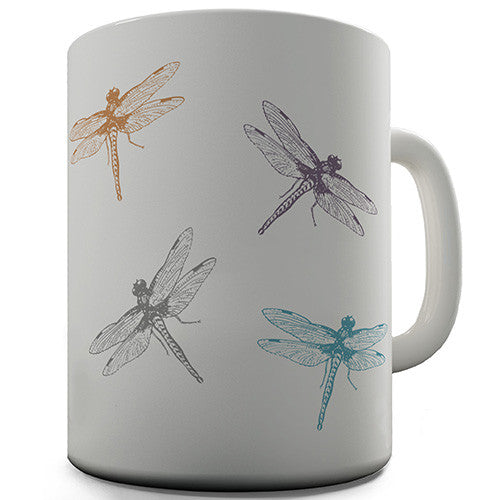 Colourful Dragonflies Novelty Mug