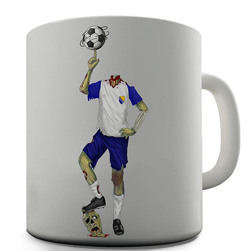 Bosnia Zombie Footballer Novelty Mug