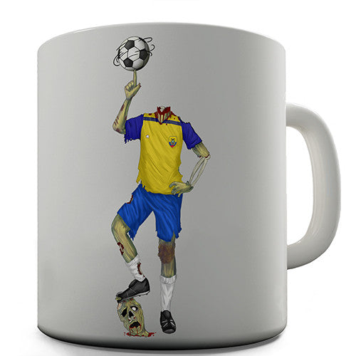 Ecuador Zombie Footballer Novelty Mug