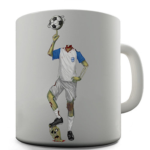 Greece Zombie Footballer Novelty Mug