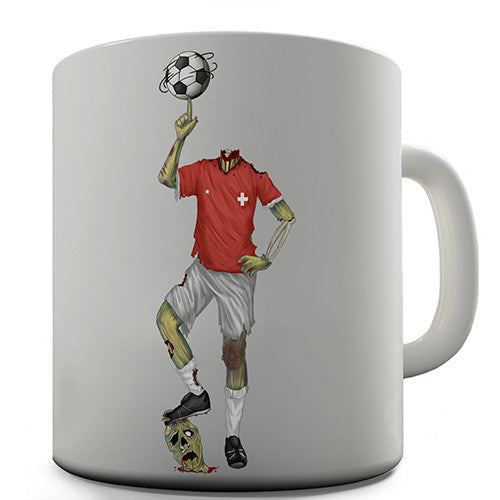 Switzerland Zombie Footballer Novelty Mug