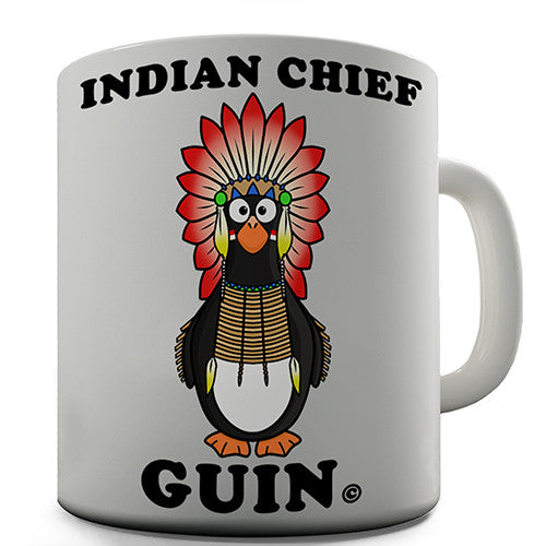 Indian Chief Guin The Penguin Novelty Mug