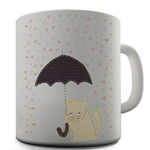 Grumpy Cat Love Heart Rain Novelty Mug