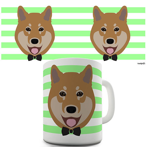 Shiba Dog With Bow Tie Novelty Mug