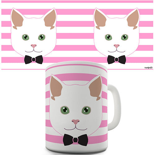 Cat With Bow Tie Novelty Mug