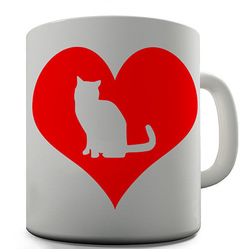 Love Cat Heart Novelty Mug