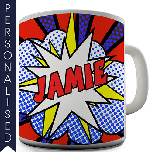 Comic Book Name Personalised Mug - Twisted Envy Funny, Novelty and Fashionable tees