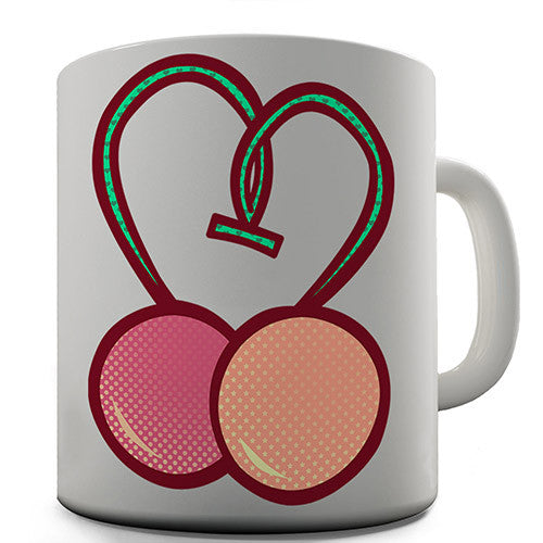 Cherries Heart Love Novelty Mug