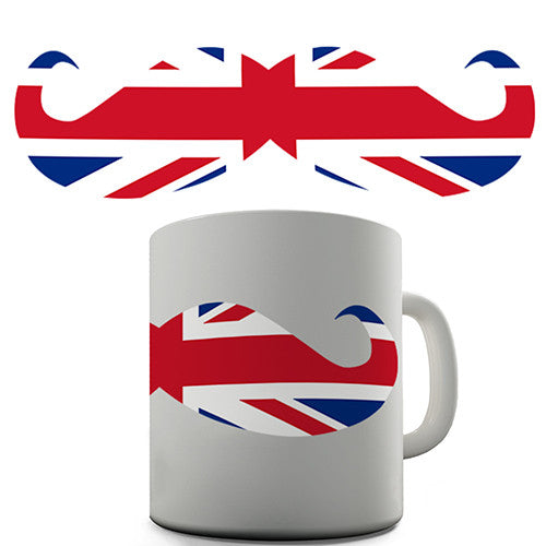 Union Jack Moustache Novelty Mug