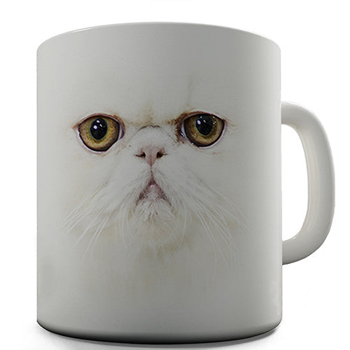 White Cat Face Novelty Mug