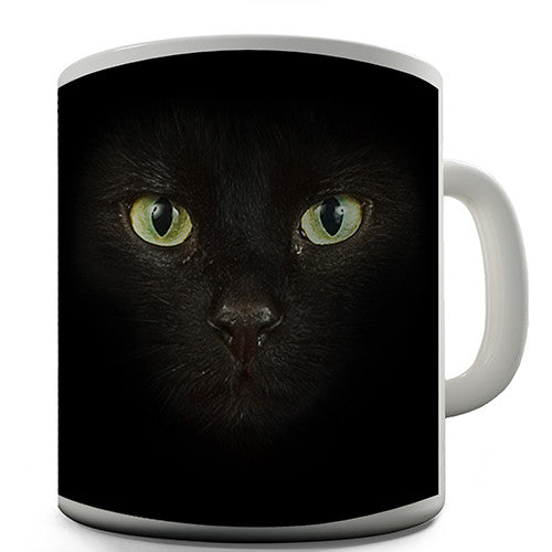 Black Cat Face Novelty Mug
