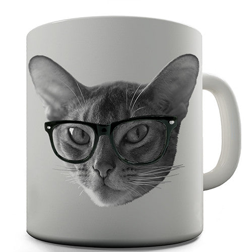 Hipster Cat Funny Mug