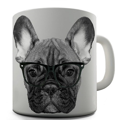 Hipster French Bulldog Novelty Mug