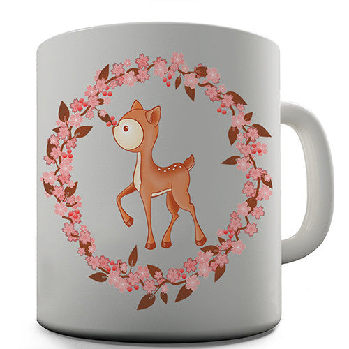 Flower Deer Novelty Mug