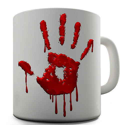 Bloody Hand Print Novelty Mug