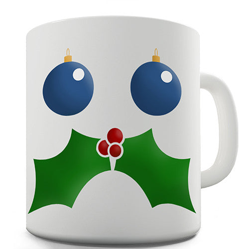 Mistletoe Moustache Hipster Face Novelty Mug