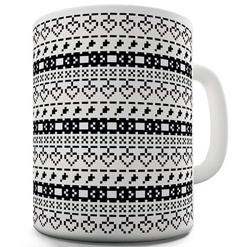 Pixel Ugly Sweater Print Novelty Mug