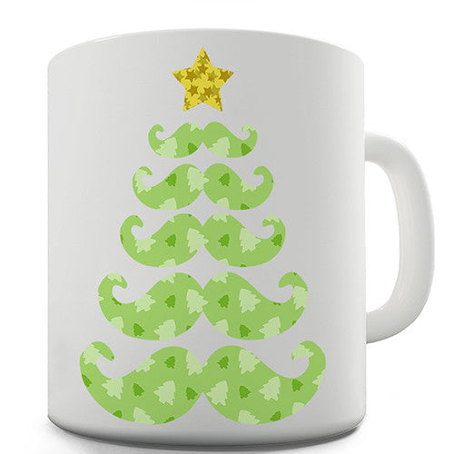 Moustache Christmas Tree Novelty Mug