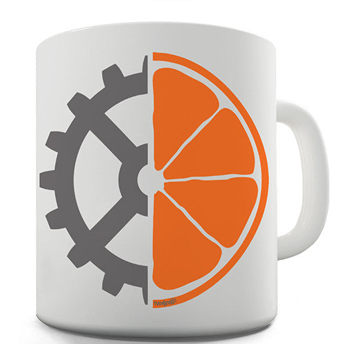 Orange Cogs Novelty Mug