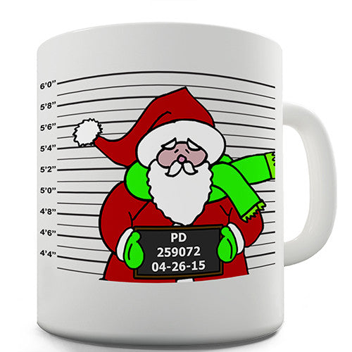 Santa Mugshot Novelty Mug