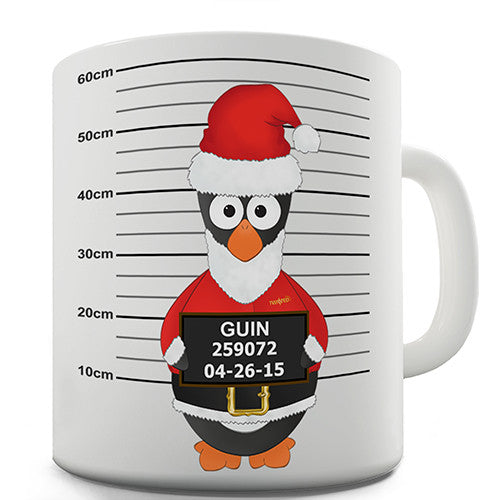 Santa Guin Mugshot Penguin Novelty Mug