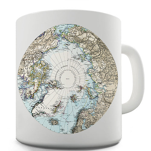 North Pole World Map Novelty Mug