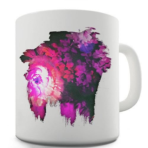 Floral Abstract Paint Splatter Novelty Mug