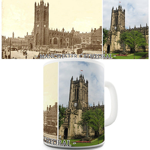 Old And New Manchester Cathedral Novelty Mug