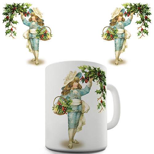 Christmas Card Mistletoe Novelty Mug