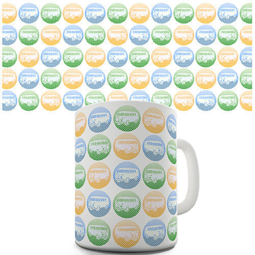 Hippie Camper Van Dots Novelty Mug