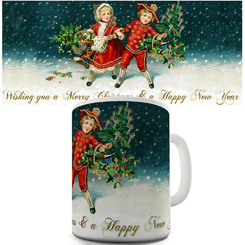 A Classic Christmas Card Novelty Mug