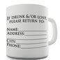 If Drunk Return To Novelty Mug