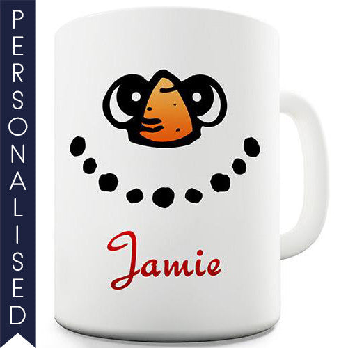 Snowman Face Personalised Mug - Twisted Envy Funny, Novelty and Fashionable tees