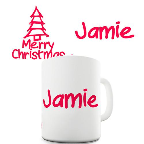Red Christmas Tree Personalised Mug