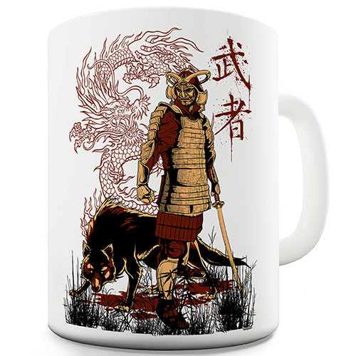Japanese Samurai Dragon Wolf Novelty Mug