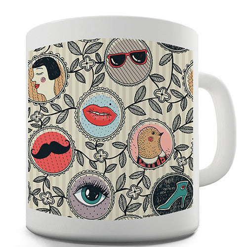 Circle Pattern Print Novelty Mug