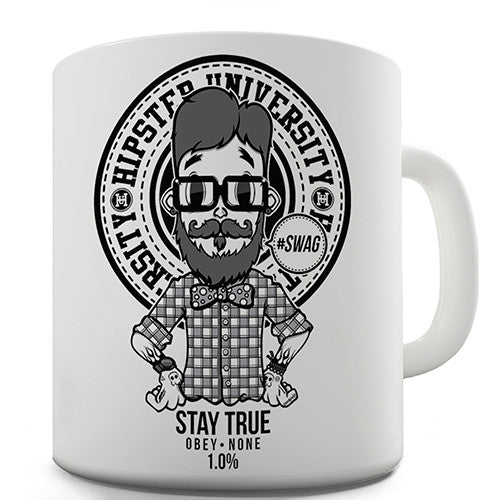 Hipster Man University Novelty Mug