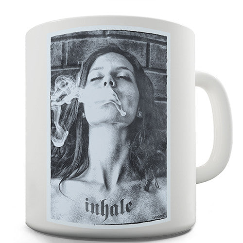 Smoking Woman Inhale Novelty Mug