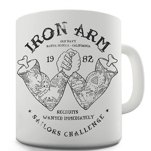 Tattoo Iron Arm Wrestling Novelty Mug