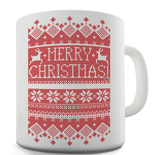 Red Xmas Pattern Novelty Mug