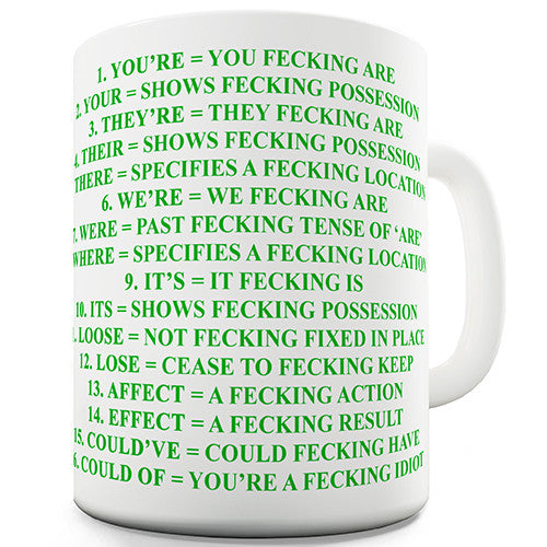 Irish Grammar Expletive Novelty Mug